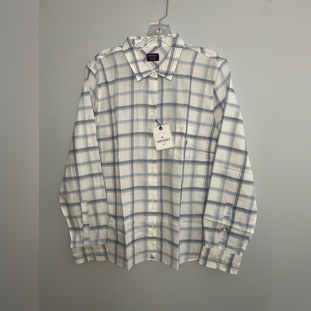 UNTUCKit Women's Melini Size 14 Regular Fit Long Sleeve Button Down Plaid NWT